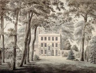 エレガントなカントリーハウスの敷地で働く庭師、1788年（鉛筆、インク、トイレ）